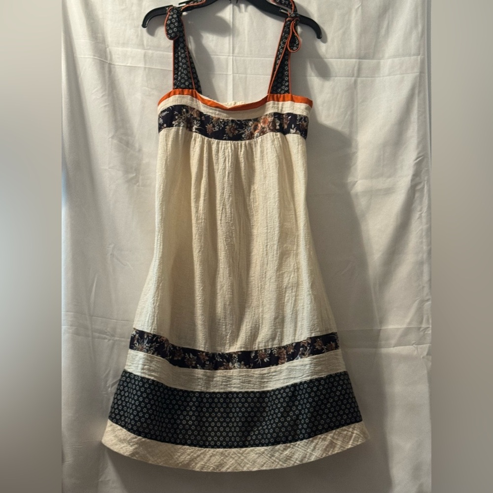 Young Edwardian Vintage 70s cream  Sundress. Size M